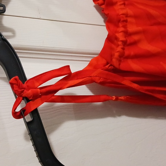 Taylor lined sun dress - mini halter tie - S - orange floral - Picture 4 of 10